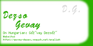 dezso gevay business card